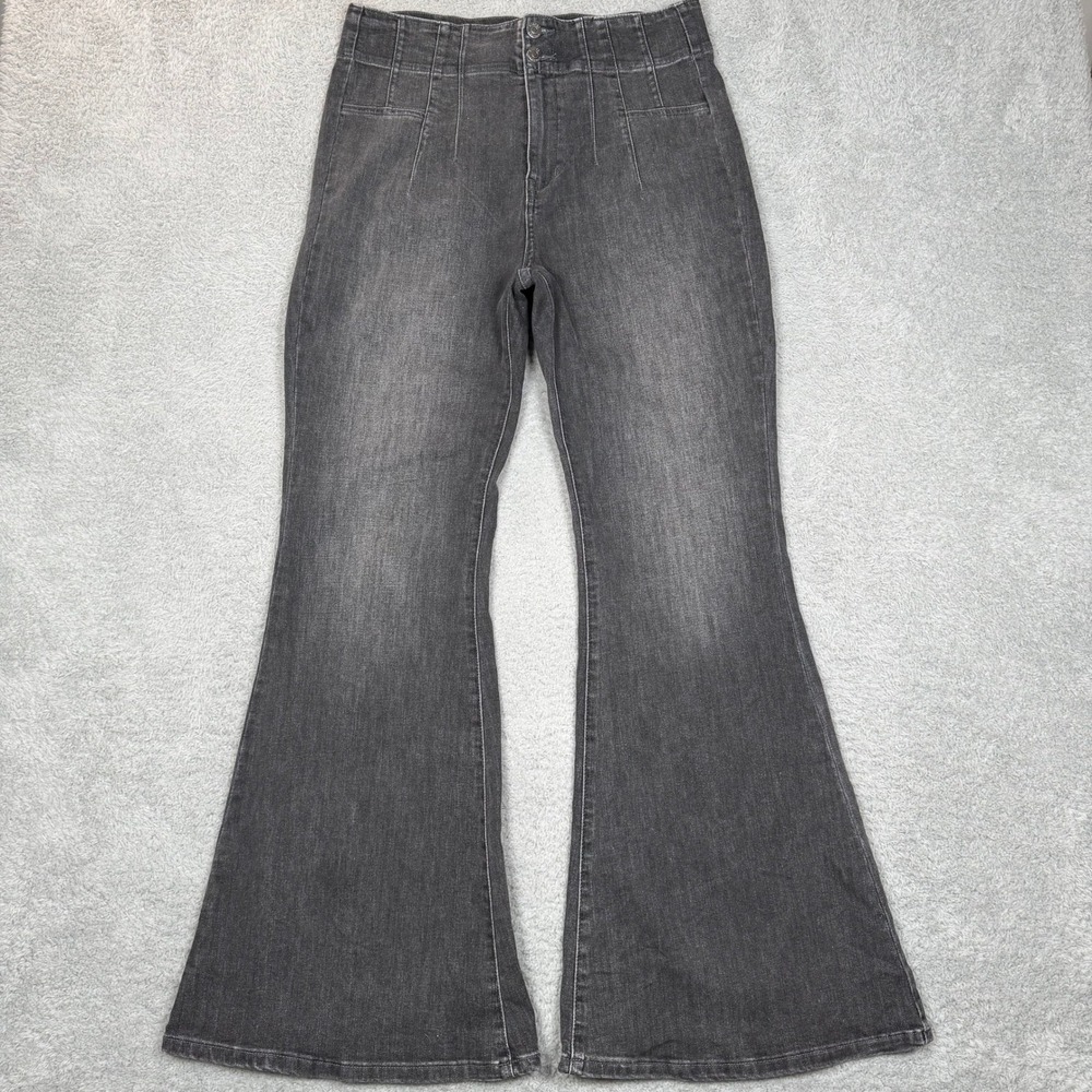 Harper Heritage Francescas Womens 30 High Rise Flare Jeans Washed Black 70s Boho